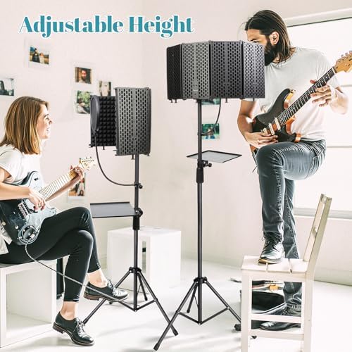 Microphone Stand With Isolation Shield