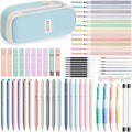 65PCS Aesthetic School Supplies Back to School Supplies Cute Stationary Set | College Essentials Kit with Pencil Case, Pastel Highlighters Gel Pens Mechanical Pencil Set 0.5 0.7 & 2.0mm for Student Girls