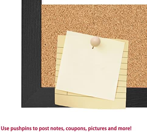 Dry Erase Calendar Whiteboard for Wall, Combination Magnetic Dry Erase White Board & Bulletin Board, 23.6" x 31.5" Wood Framed Calendar/Cork Combo Board(BK-6080)