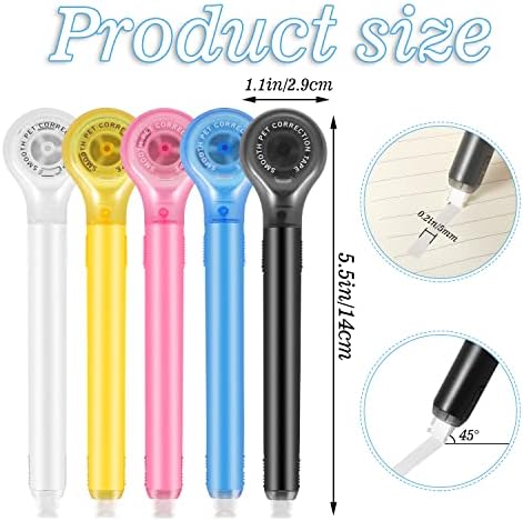 BESARME 12 Pack Correction Tape Pens, 1/5 X 236 Inch | Pen-Style Design, Retractable Tip, Smooth Pet Tape, Strong Coverage, For School And Office Use