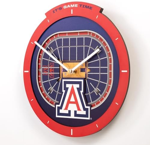 YouTheFan NCAA Arizona Wildcats StadiumView 3D Wall Clock