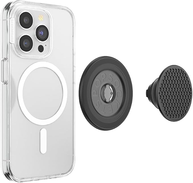 PopSockets Phone Grip for MagSafe, Magnetic Holder- Speakerbox | Removable, For Kindle / Android / iPhone, With Magnet, Black, Electronic Accessories, For iPad/Kindle/iPhone/Android