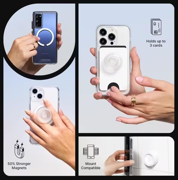 PopSockets Phone Grip for MagSafe, Magnetic Holder- Radial Oxblood