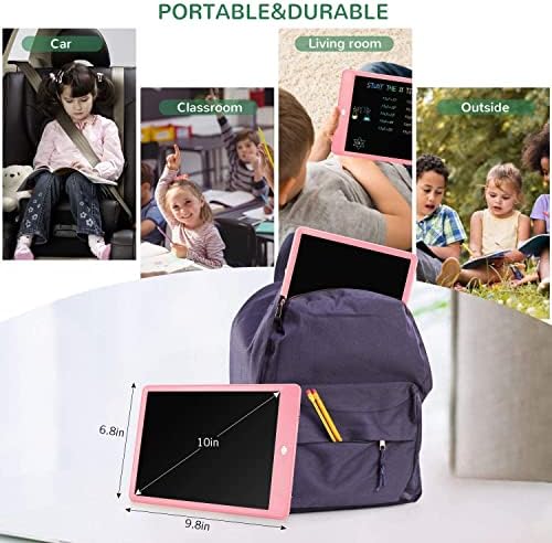 TEKFUN Girls Gifts LCD Writing Tablet 10in + 15in Set, Suitable for All Age Groups, Colorful Doodle Board Writing Pad, Christmas Toys for 3 4 5 6 7 Year Old Kids Toys Teen Girl Gifts