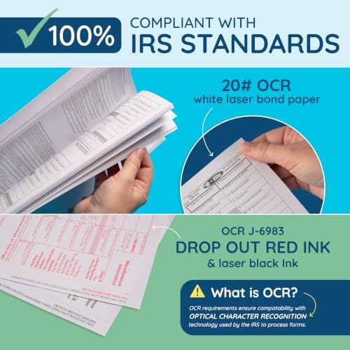 Blue Summit Supplies 1099 NEC 2026 Tax Forms Kit, 25 Pk, 4 Part, Envelopes
