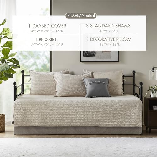 Madison Park Cabin Lodge Plaid Herringbone Daybed Cover Set, 6PC, 39"x75"