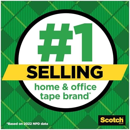 Scotch Brand Magic Tape, Standard Width, Engineered for Office and Home Use, Matte Finish, 3/4 x 1296 Inches, Boxed, 6 Rolls (810-6PK), Transparent