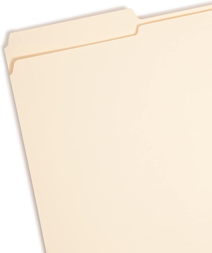 Smead Fastener File Folder, 1 Fastener, Reinforced 1/3-Cut Tab, Legal Size, Manila, 50 per Box (19534)