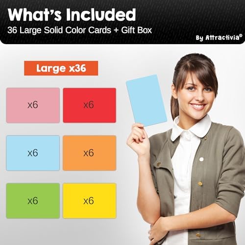 Attractivia Dry Erase Magnetic Labels 5.6 x 3.7 in, Solid Colors, Large Dry Erase Magnets, 36-Pack, Colored Erasable Write-On All-Purpose Labels, for Office, Education, Home, Whiteboard