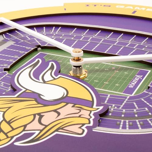 YouTheFan NFL Minnesota Vikings StadiumView 3D Wall Clock