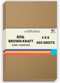 400 Brown Kraft Fiber 80# Cover Paper Sheets - 4" X 6" (4X6 Inches) Photo|Card|Frame Size - Rich Earthy Color with Natural Fibers - 80lb/Pound Cardstock - Smooth Finish