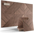 Fluxynara 6-Pack Felt Bulletin Board,Walnut Diamond Chevron-1
