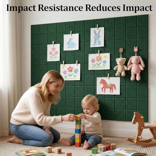 Large Felt Bulletin Board for Walls: 12-Pack Black Cork Board Alternative 11.8x11.8 Inch Peel and Stick Pin Board Wall Decor for Home Organization, Office Memo Board, Self-Adhesive Wall Tiles
