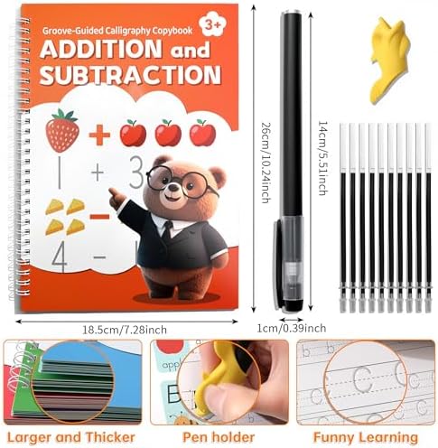 KAK Magic Grooved Writing Practice 6 Books Ages 3-8 w/Pen Grips