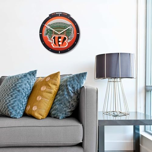 YouTheFan NFL Cincinnati Bengals StadiumView 3D Wall Clock