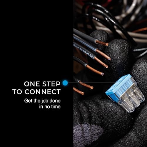 Ideal Electrical in-Sure Push-in Wire Connector, 6-Port (30-1088J), Jar of 200—Color Coded No-Twist Connectors for Solid and Stranded Wires