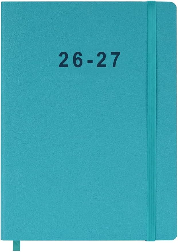 2026-2027 Planner - Weekly and Monthly Planner, Oct 2026 - Dec 2027, Vegan Leather Cover, Elastic Closure, 8.5"x11", Teal