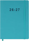 2026-2027 Planner - Weekly and Monthly Planner, Oct 2026 - Dec 2027, Vegan Leather Cover, Elastic Closure, 7"x9.25", Teal