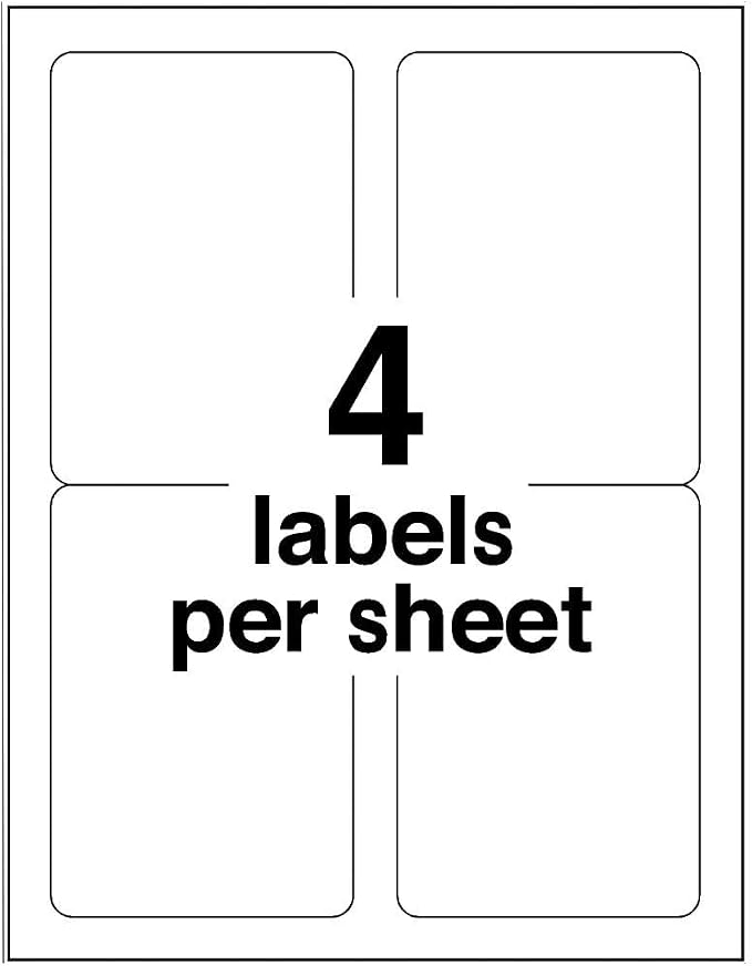 Avery Printable Shipping Labels with Sure Feed, 3-1/2" x 5", White, 400 Blank Mailing Labels for Laser Printers (5168) (Pack of 5)