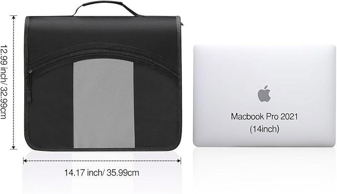 MoKo Zipper Binder with Strap, 3 Inch 3 O Ring, 600 Sheets, Black & Gray | Water-repellent nylon with 2 folders, 2 mesh pockets and a outer pockets, reinforced handle and adjustable shoulder strap.