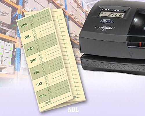 NextDayLabels Employee Attendance Weekly Time Card, Made in the USA