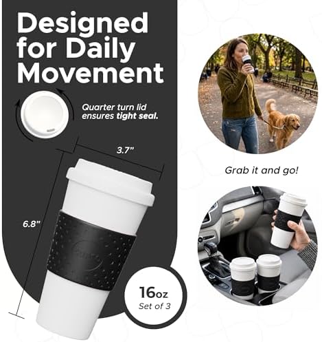 Copco Acadia Travel Mug, 16 Oz - Black, Set of 3