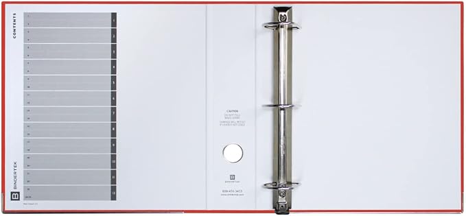 3-Ring Premium Binder - Red, 3" Spine, by Bindertek | 525 Sheet Capacity, 2" D-Rings, Linen-Textured Covers, Steel Reinforced Edges, Spine Label Included