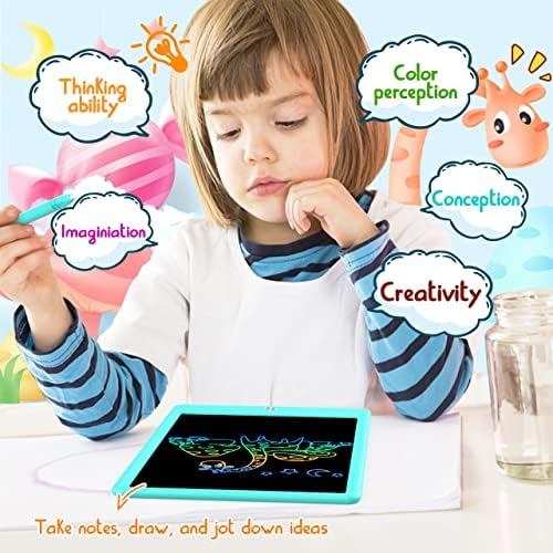 BUKEBU LCD Writing Tablet,12.5 inch Colorful Doodle Board for Kids (Blue)
