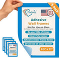 8.5 x 11 Adhesive Wall Frames - Peel & Stick Picture Frames, Wall Sign Holder, Paper Protector Sheets, Certificate Holders, Reusable Picture Frame, Dry Erase, Non Magnetic - Blue, Pack of 5
