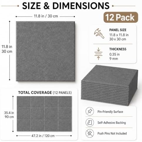 Felt Bulletin Board Tiles, Cork Board Alternative, 48 x 36 in