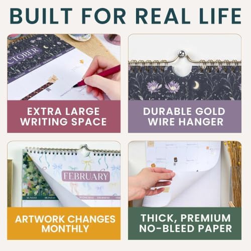 bloom daily planners 2027 Hanging Wall Calendar (January through December 2027) - Large 11” x 17” Monthly Calendar for Home or Office - Seasonal