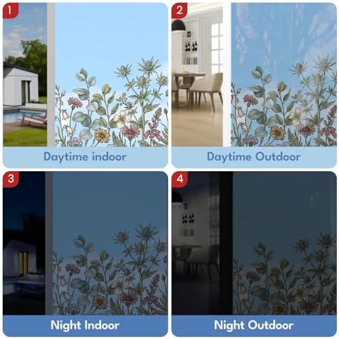 ADD.HERES Stained Glass Window Film, Window Film Decorative, 17.5 x 78.7 in