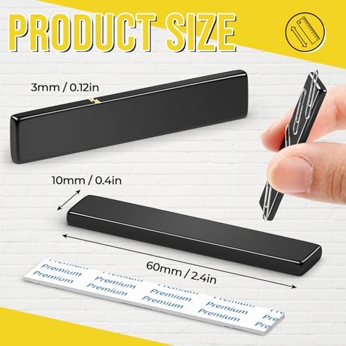 FINDMAG Bar Magnet, Rare Earth Magnets, 12 Pack, Black, 2.36x0.39x0.12in