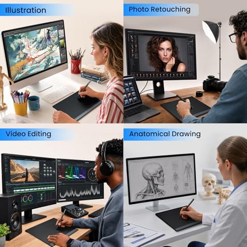 DIGIDRAW TW610 Bluetooth Graphics Drawing Tablet, 10x6.25'', 16384 Levels