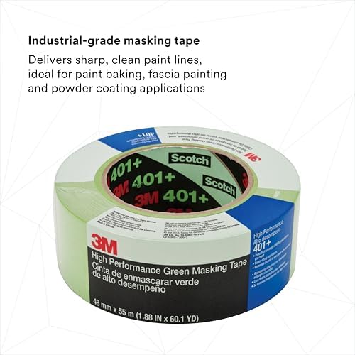 3M High Performance Green Masking Tape 401+, 48 mm x 55 m, 6.7 mil