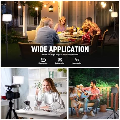 NEEWER Basics LED Video Light Panel Lighting Kit, Bi Color Dimmable Portable Studio Lights with Tripod Stand & Filters, 3200K~5600K CRI 95 750lux for Photography Video Recording Live Streaming, BP66