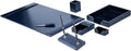 Dacasso Bonded Set Luxury Leather Desk Pad & Desk Organization Essentials, 8 Piece, Navy Blue