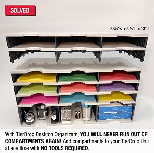 Ultimate Office TierDrop Organizer Standard 6 Compartment ADD-ON for 3-Wide | ADD-ON Module to Expand the Capacity of your TierDrop Literature Organizer; for any 3-wide TierDrop unit; no-tool assembly