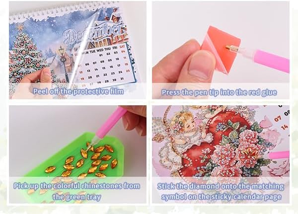 icceemee 2027 Calendar Desk Calendar DIY Diamond Painting Art with Animals theme Calendar, Monthly Flip Planner with To-Do List, Handmade Craft for Office & Home Decor Gift
