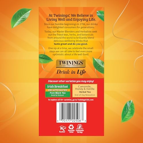 Twinings Decaffeinated English Breakfast Black Tea Bags, 50 CT Box (6 Pack)
