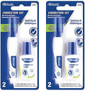 BAZIC PRODUCTS Correction Pen & Fluid Set, Metal Tip, White, 2 Pk, 2-Pack