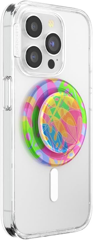 PopSockets Phone Grip for MagSafe, Magnetic Holder- Boca Palm | Removable, For Kindle / Android / iPhone, With Magnet, Rainbow, Colorful, Light Blue, Baby
