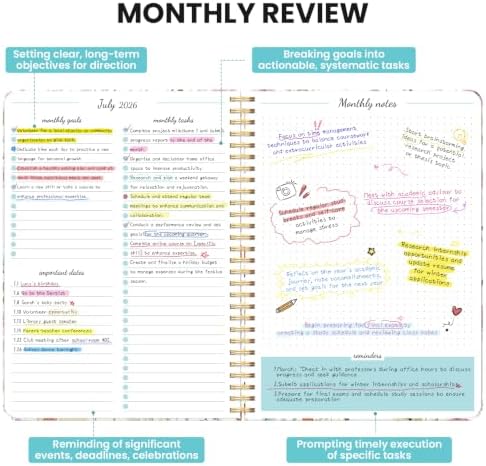 Monthly Planner 2026-2027, 18-Month Aesthetic Calendar, Jul 2026-Dec 2027