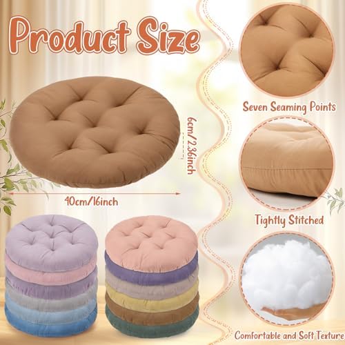 Fumete 12 Pcs Round Floor Pillows Cushions Seating 16 x 16 Inches Floor Round Cushions for Kids Toddlers Flexible Reading Chair Pillows for Classroom Home School Playing Supplies(Morandi Color)
