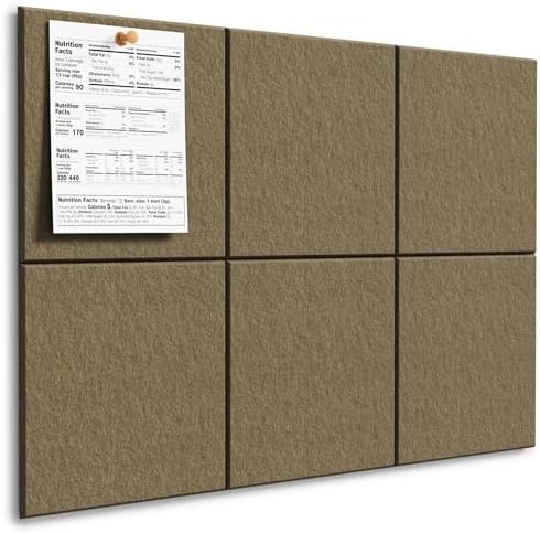 MaxGear Felt Bulletin Board 36" x 24", Espresso Felt Wall Tiles Push Pins
