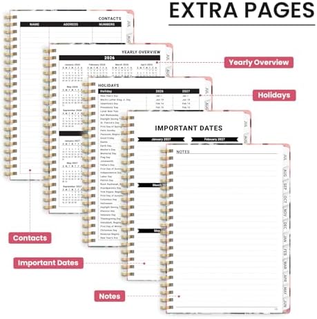 Large Planner 2026-2027, A4 (8.5" x 11") Hardcover Weekly & Monthly Planner July 2026 - June 2027 with Monthly Tabs, Academic Planner for School, Work and Office, Petaline Wash