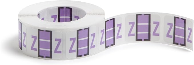Smead BCCR Bar-Style Color-Coded Alphabetic Label, Z, Label Roll, Lavender, 500 Labels per Roll, (67096)