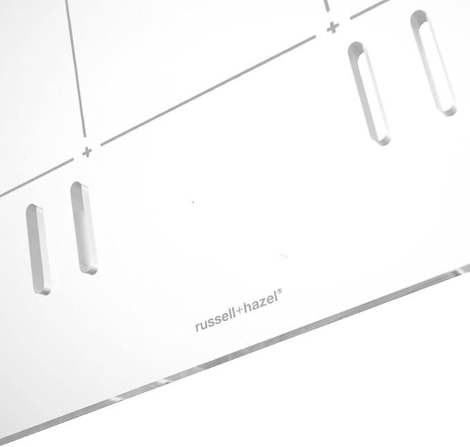 russell+hazel Acrylic Monthly Wall Calendar, Clear and Gold-Tone, Includes Wet Erase Markers and Mounting Hardware, 24” x 24” x .25”, Model Number: 44624