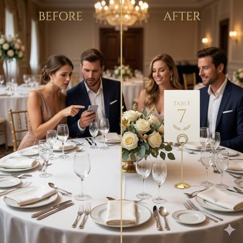 HOHIYA 12 Pack 12" Gold Table Number Holders for Weddings & Events