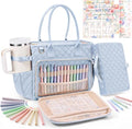 Large Bible Bag with Bible Cover Case for Women, Quilted Church Tote Bag